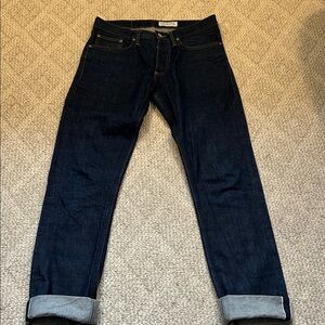 Gustin #172 “The 1968” Men's Deep Indigo Selvedge Jeans slim fit. Worn 2x